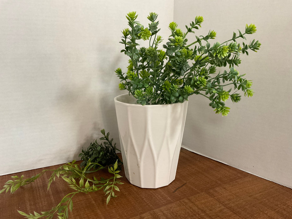 White ceramic planter