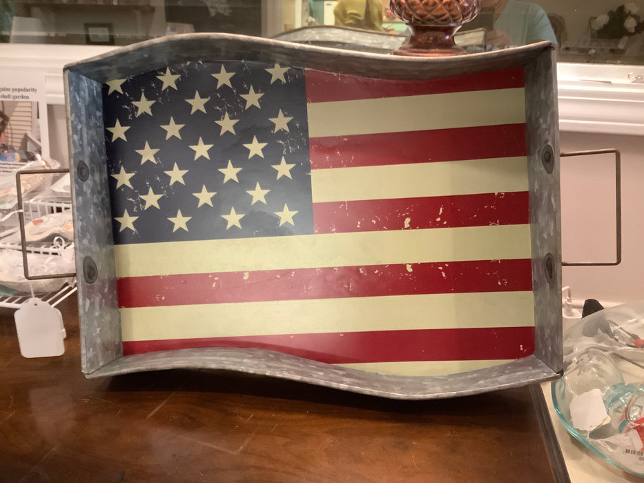 American flag serving tray