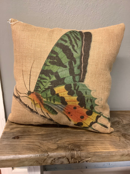 Burlap print pillow