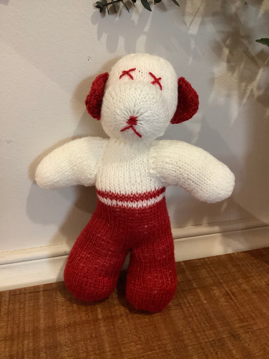 Knitted stuffed bear