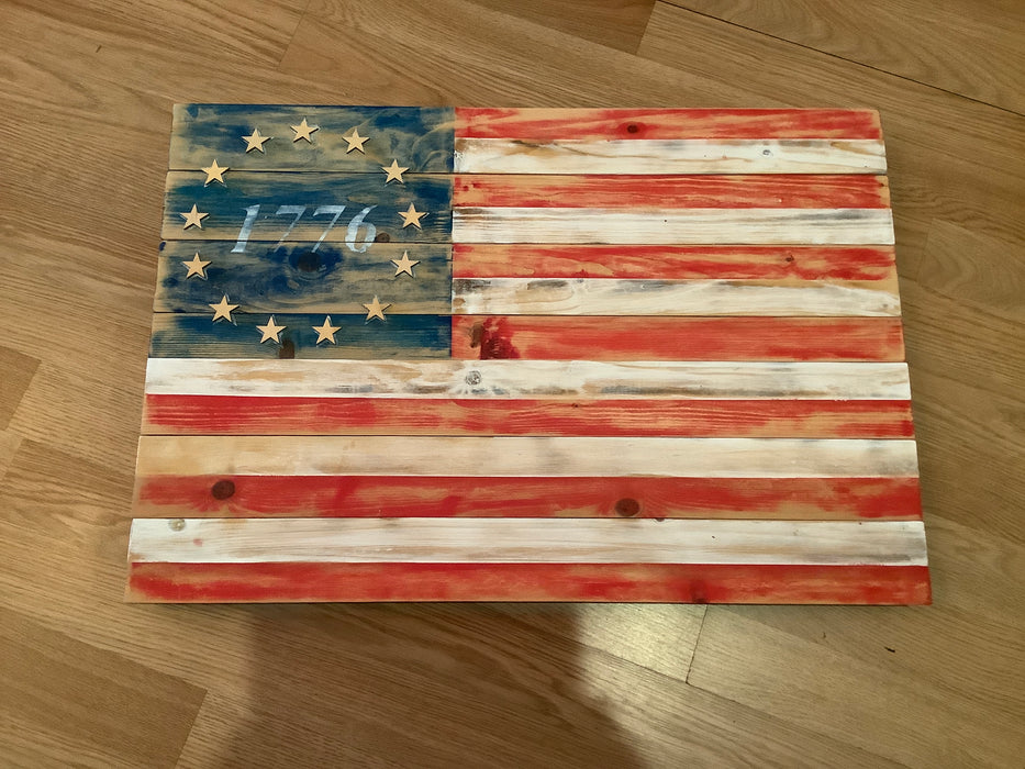 1776 wood flag