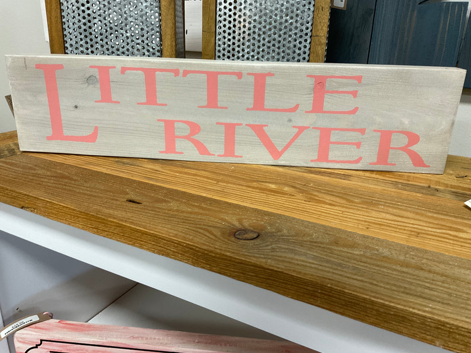 Wood block city sign