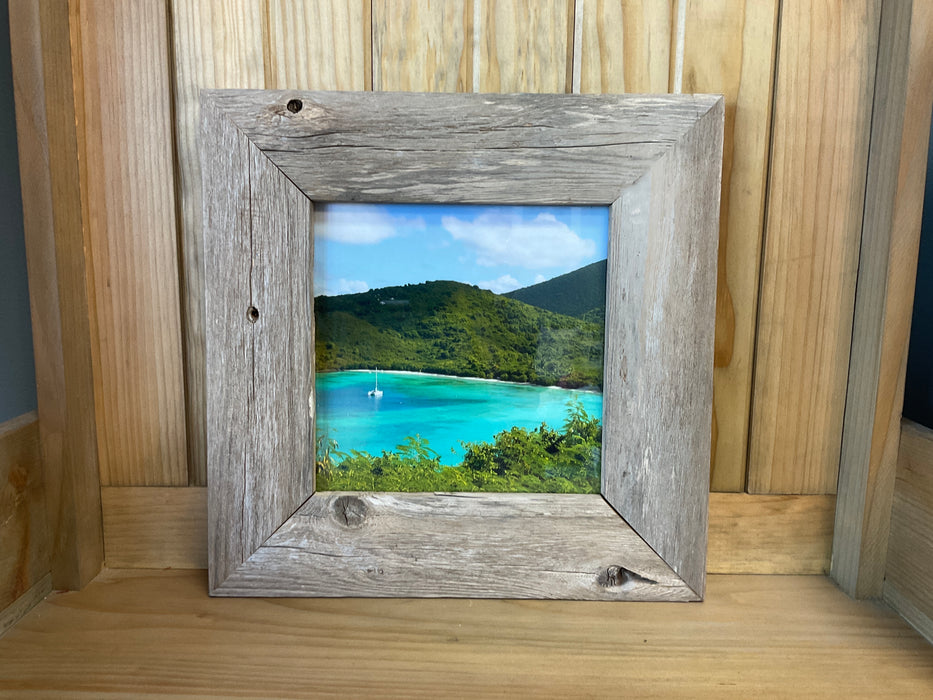 Framed picture St.Johns beach and boat