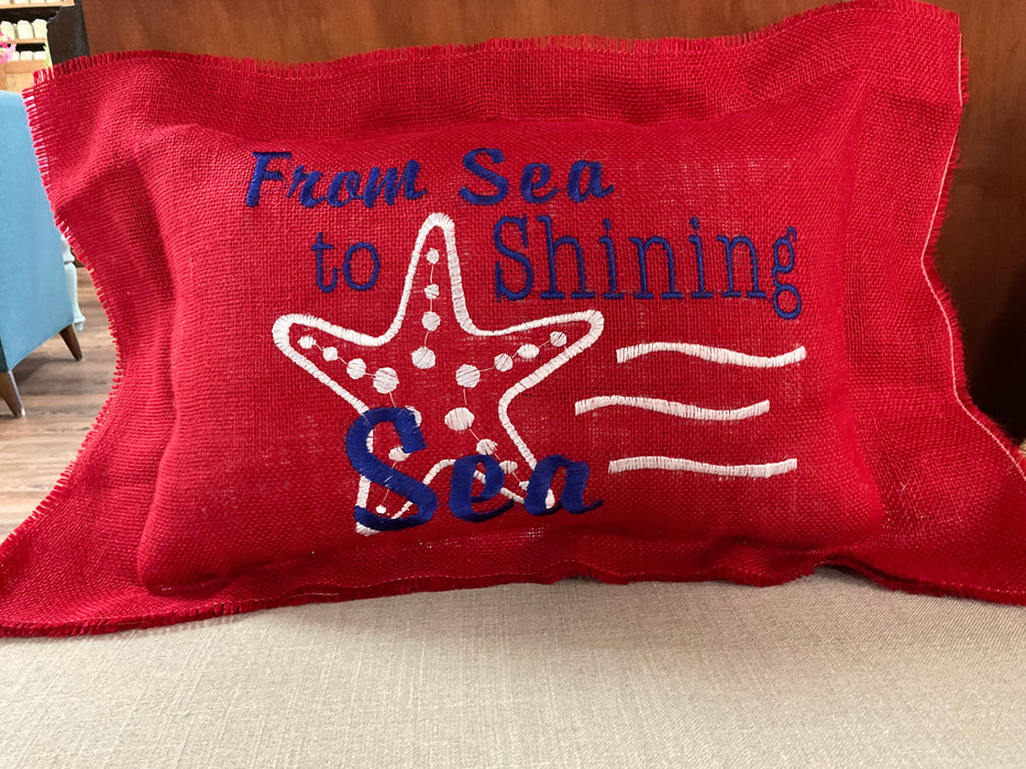 Burlap pillow- From sea