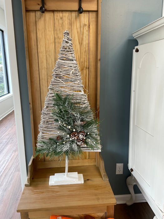Whitewash woven Christmas Tree