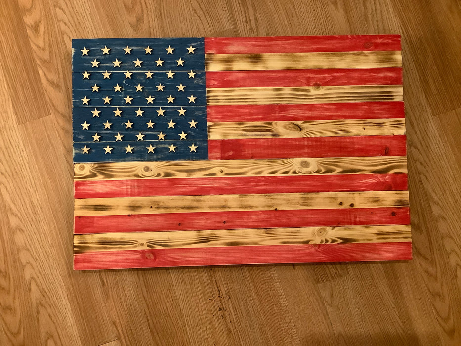 American flag w/ raised stars