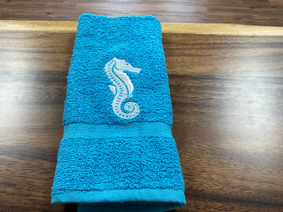 Embroidered hand towel Sea horse