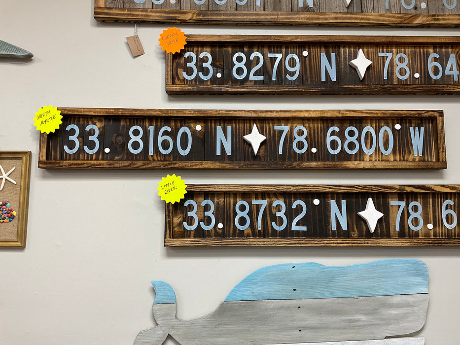 City Wood coordinate sign