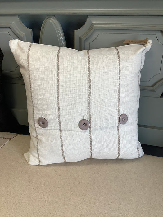 White tan striped pillow