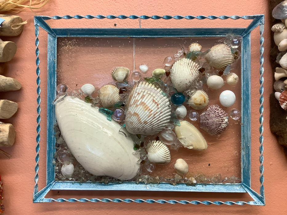 Sea shell and epoxy art
