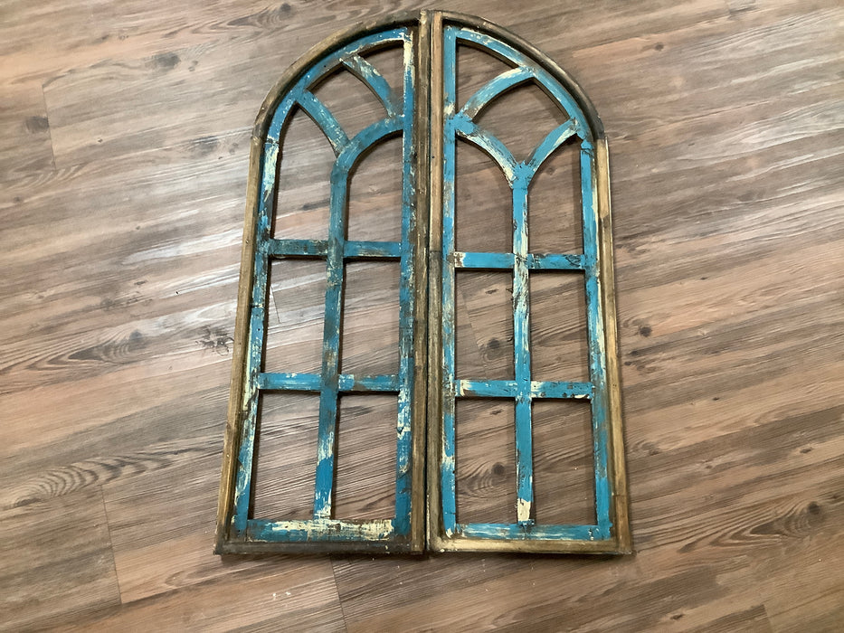 Gothic revival window decor pair