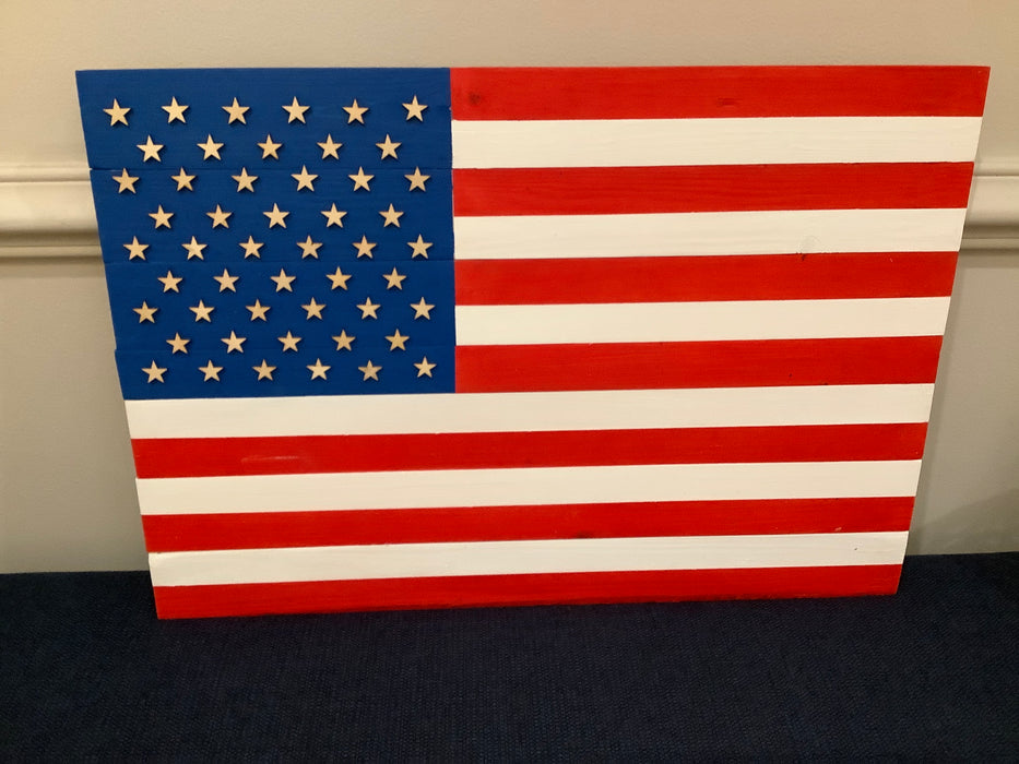 American flag w/ raised stars