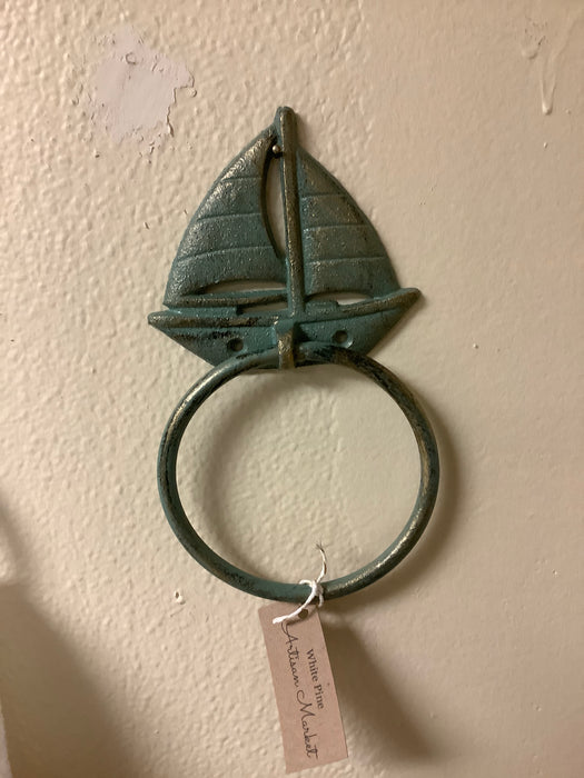 Decorative metal towel ring