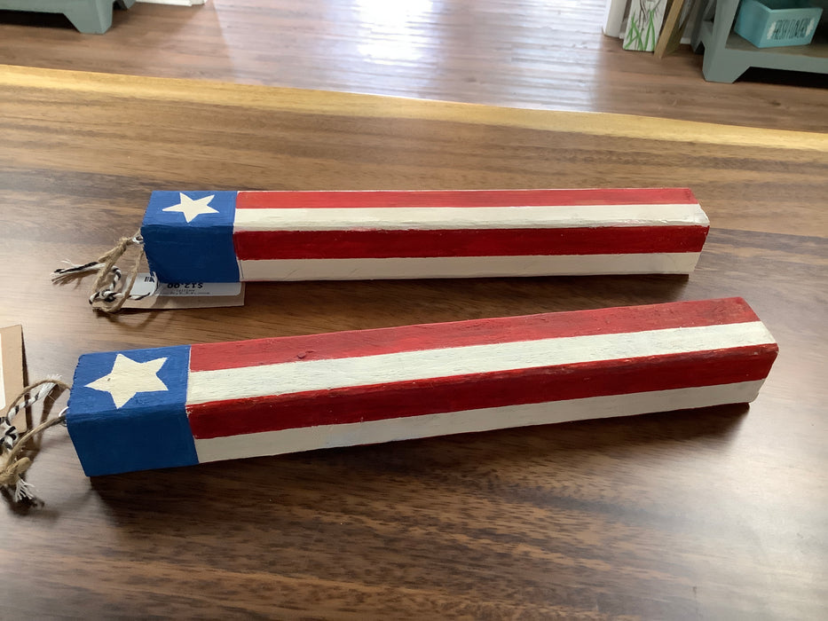 Wood hanging flag