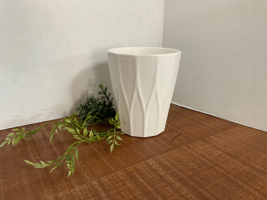White ceramic planter