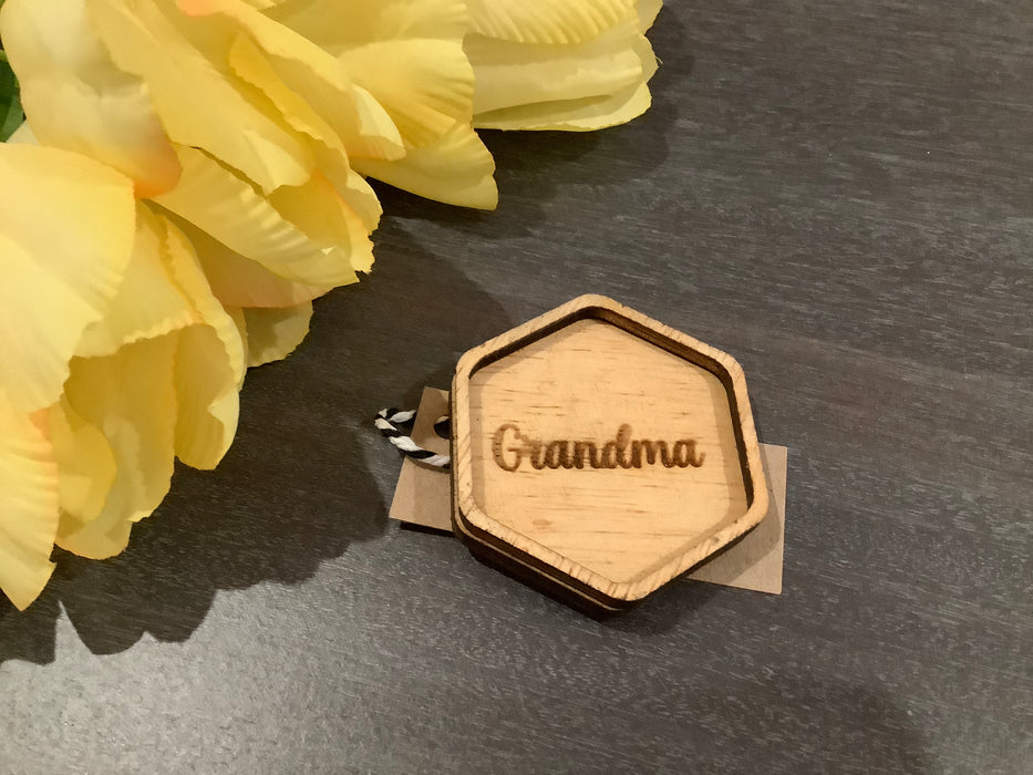 Wood engraved jewelry dish