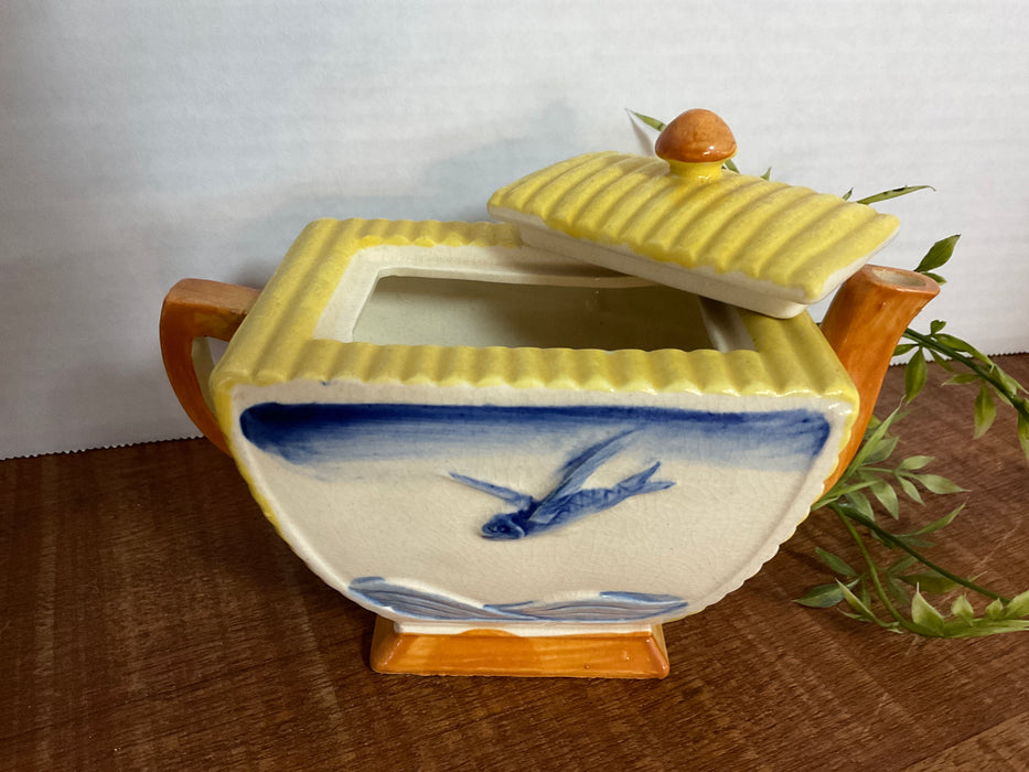 1930’s art deco teapot with flying fish