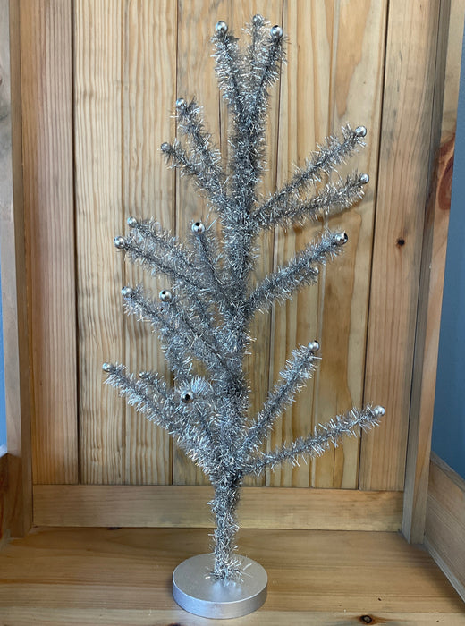 Pewter Tinsel Trees w/Beaded tips
