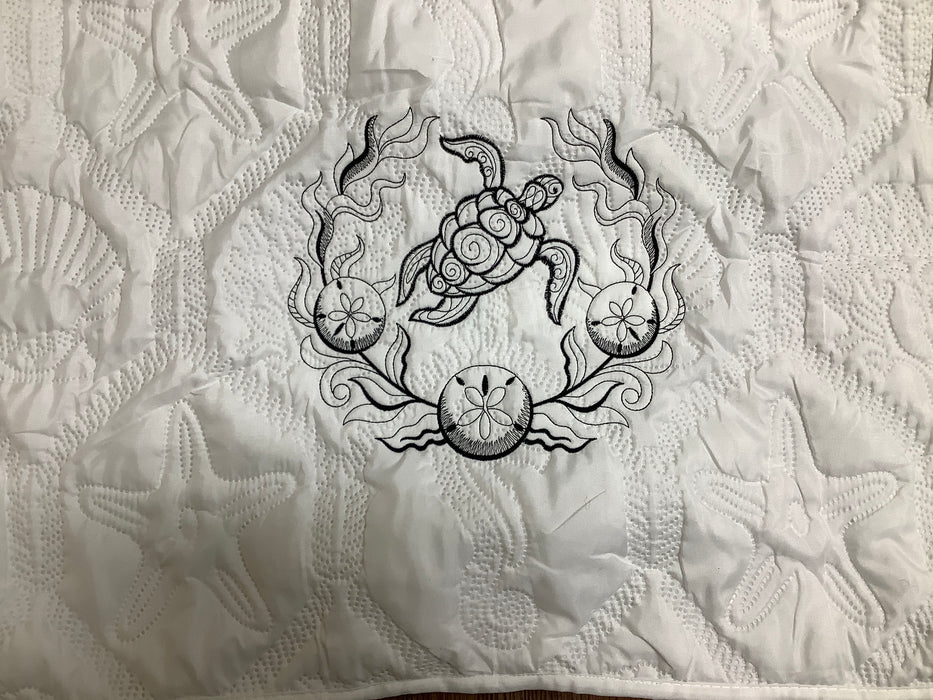 King sham embroidered