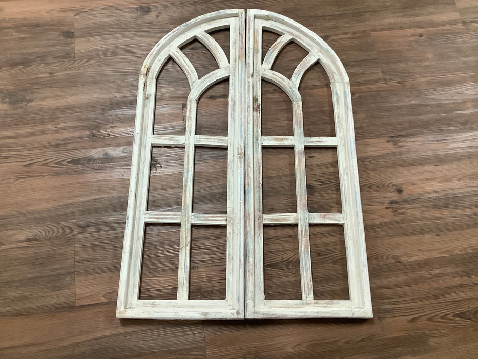 Gothic revival window decor pair