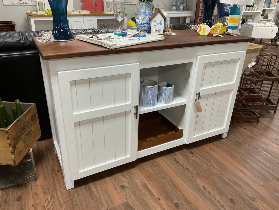 Farmhouse door cabinet console