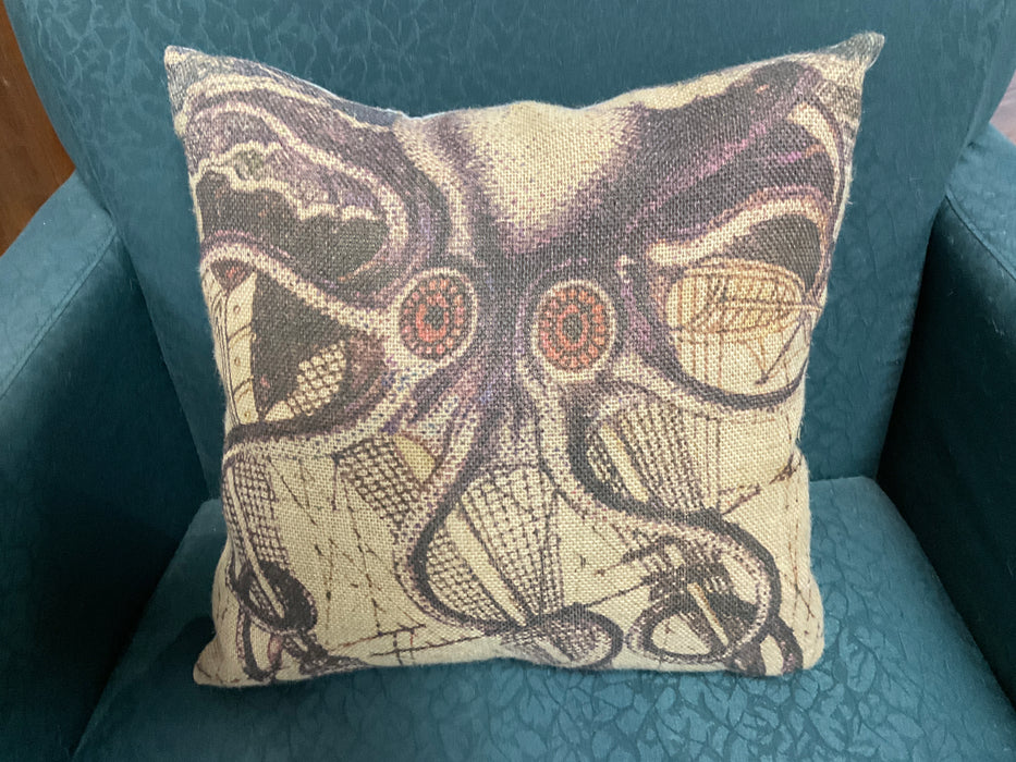 Burlap print pillow