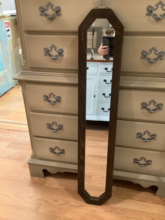 Wood oblong mirror