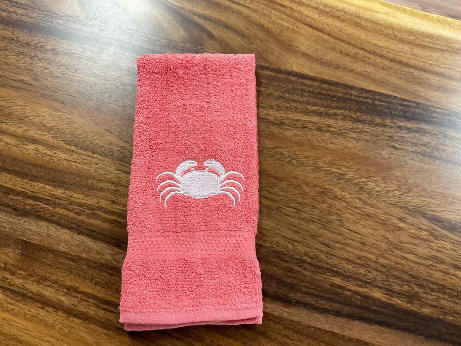 Embroidered Hand Towel - Crab