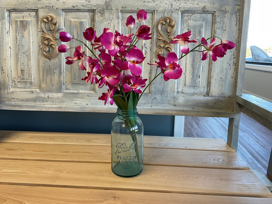 Blue glass mason jar