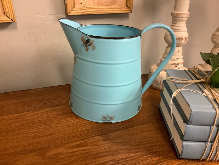 Blue pitcher