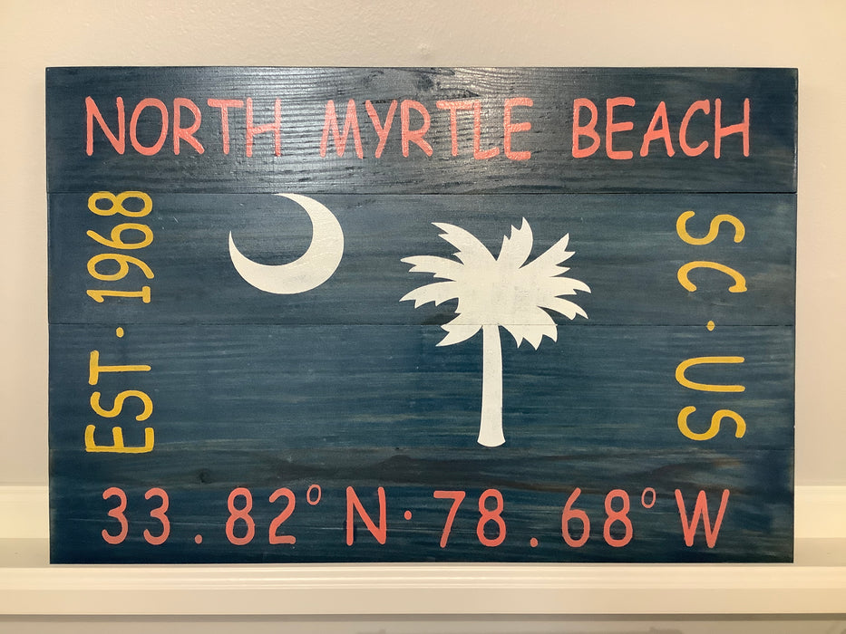 North Myrtle beach coordinate sign