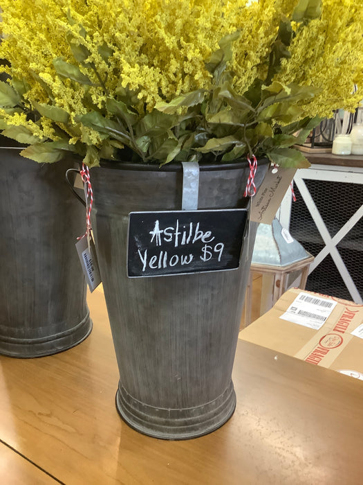 Zinc bucket with chalkboard plaque