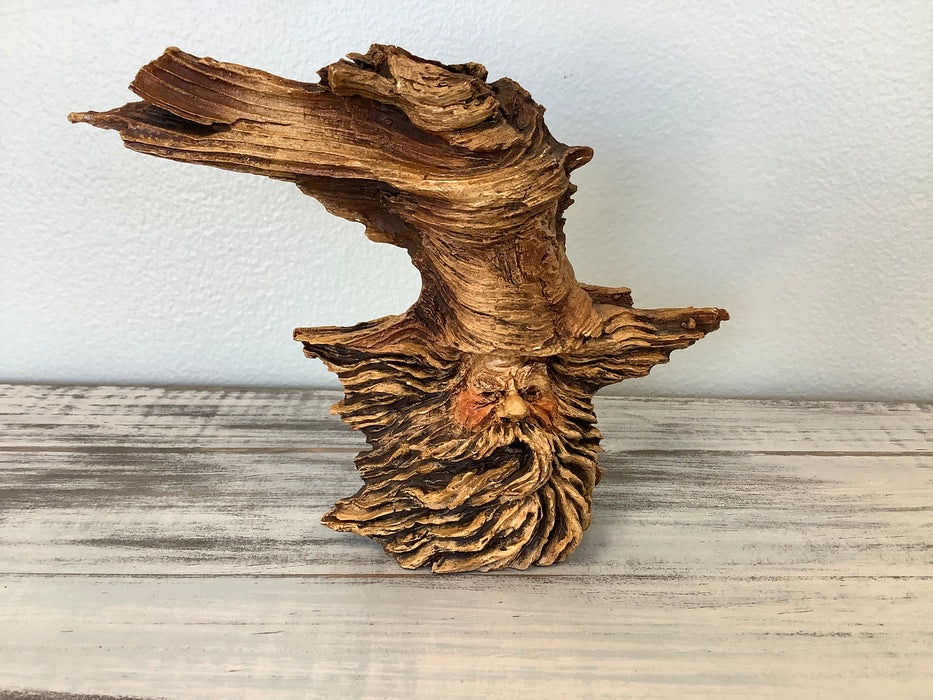 Carved driftwood - man’s face