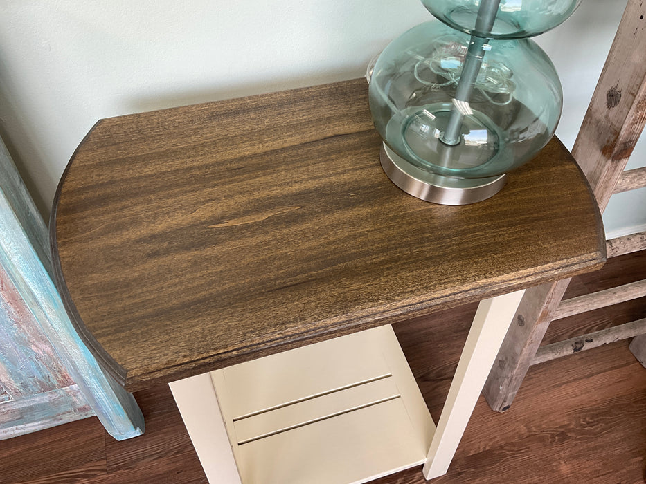 Drop cloth oblong end table