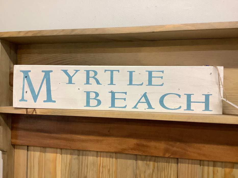 Wood block city sign