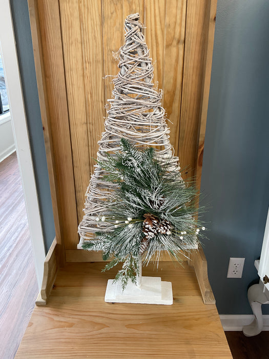 Whitewash woven Christmas Tree