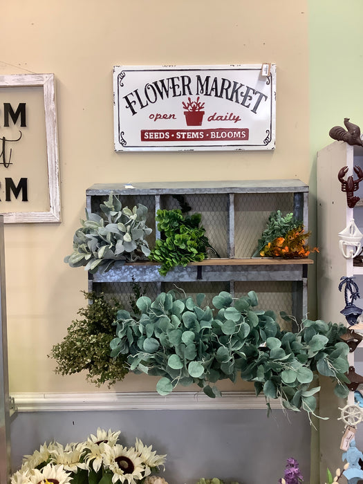 Flower market metal sign