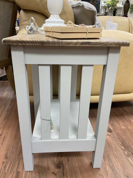 Gray slat end table