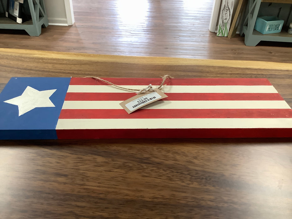 Wood hanging flag