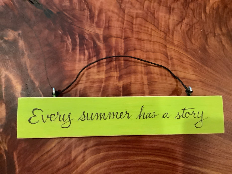 Hanging wood blocks with sayings