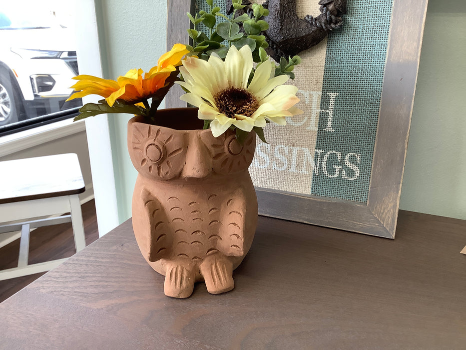 Terracotta Owl Planter