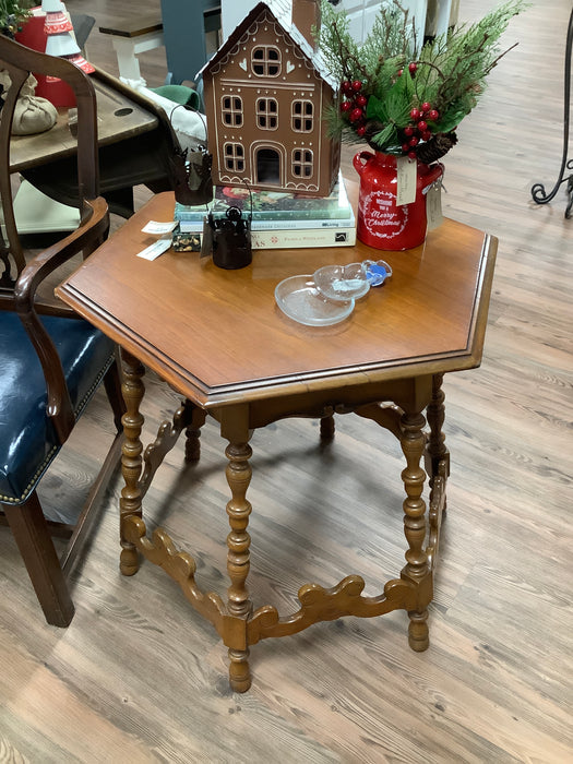 Antique hexagonal side table
