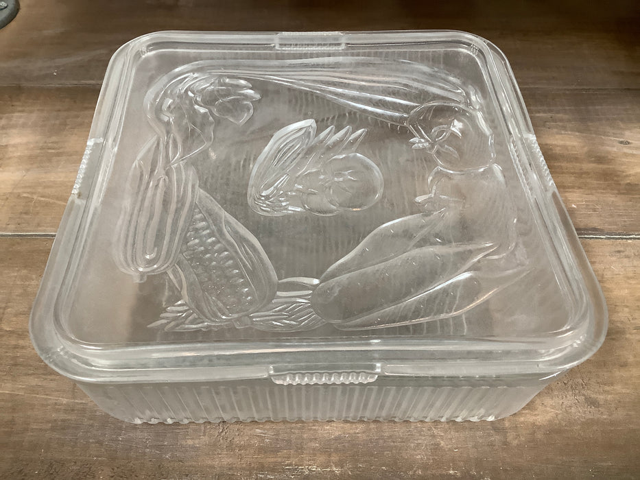 Vintage Federal glassware ribbed w/lid