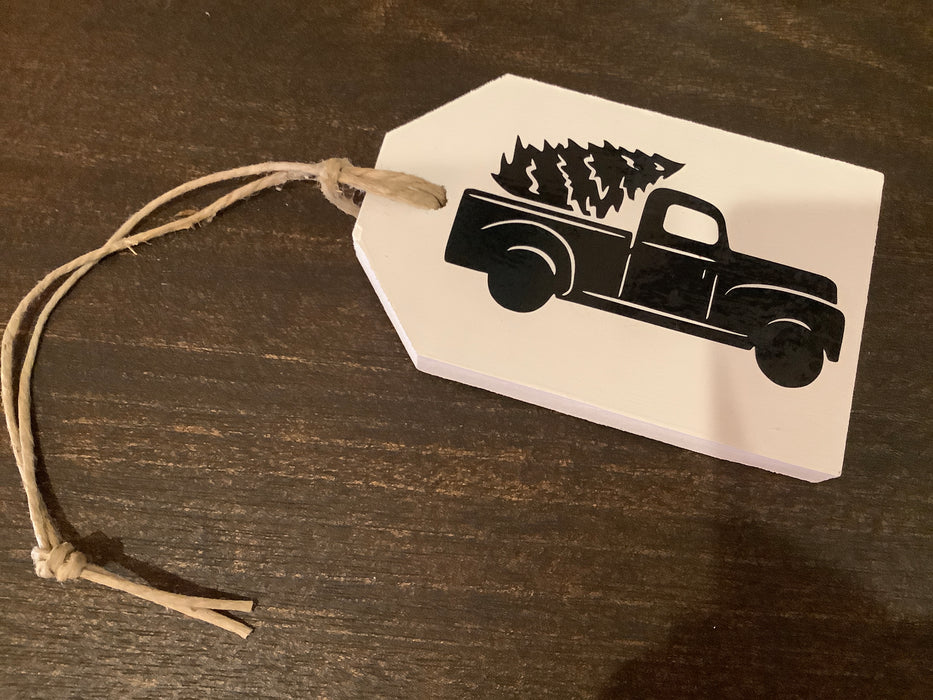 Wood tag - tree truck