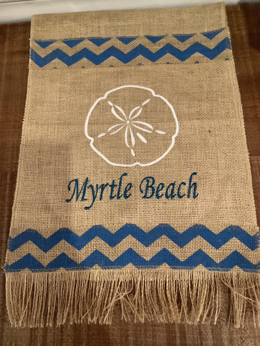 Burlap Flag - City embroidered