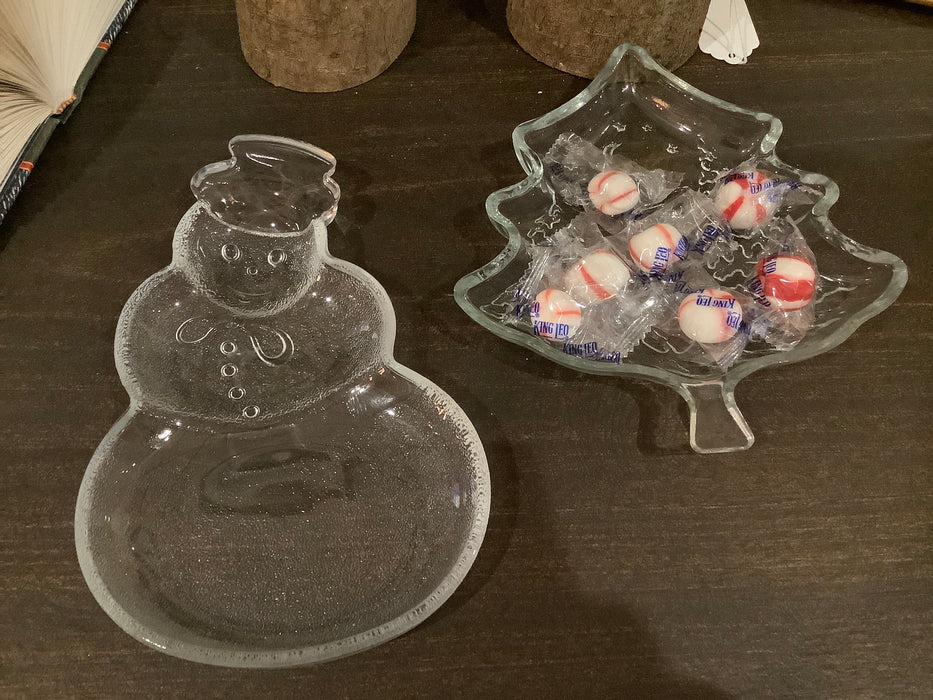 Christmas glass candy dish