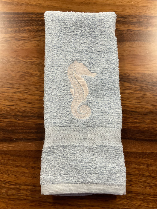 Embroidered hand towel Sea horse
