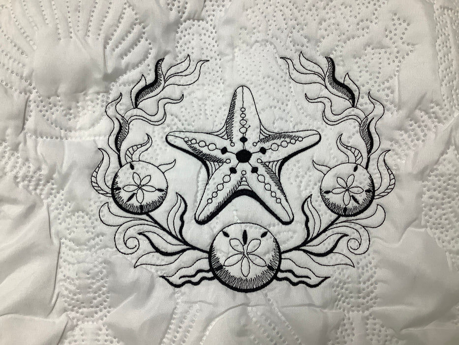 King sham embroidered