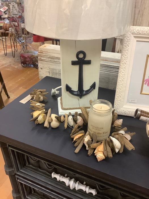Driftwood and shell garland
