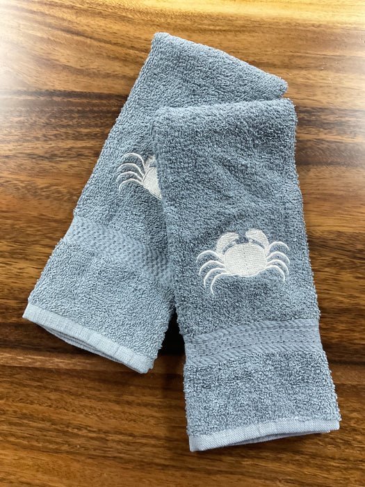 Embroidered Hand Towel - Crab